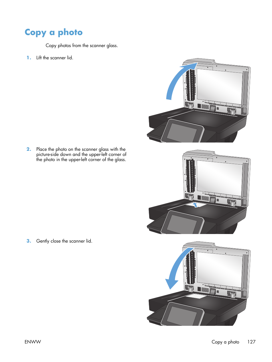 Copy a photo | HP LaserJet Enterprise 500 MFP M525 User Manual | Page 141 / 332