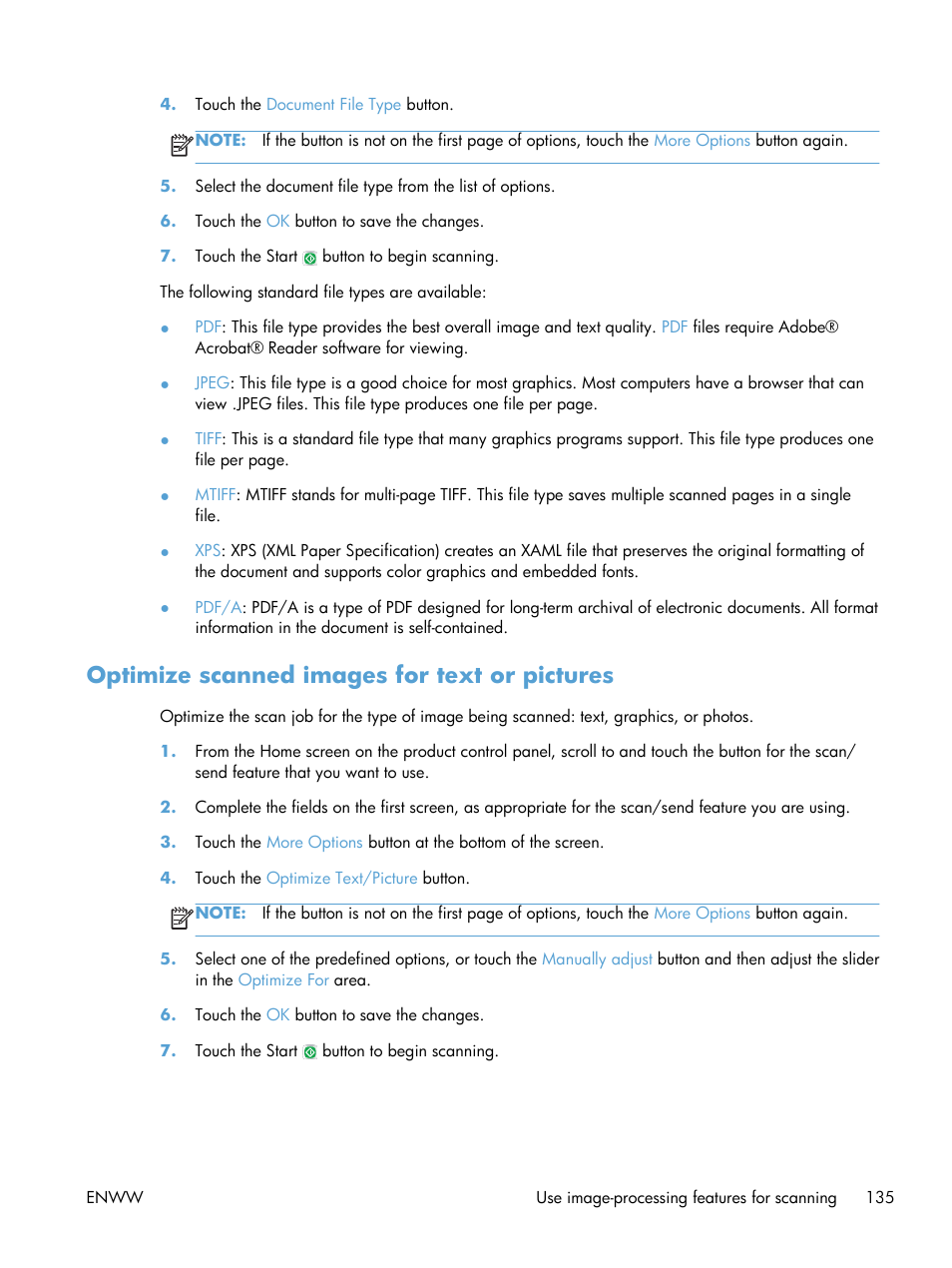 Optimize scanned images for text or pictures | HP LaserJet Enterprise 500 MFP M525 User Manual | Page 149 / 332