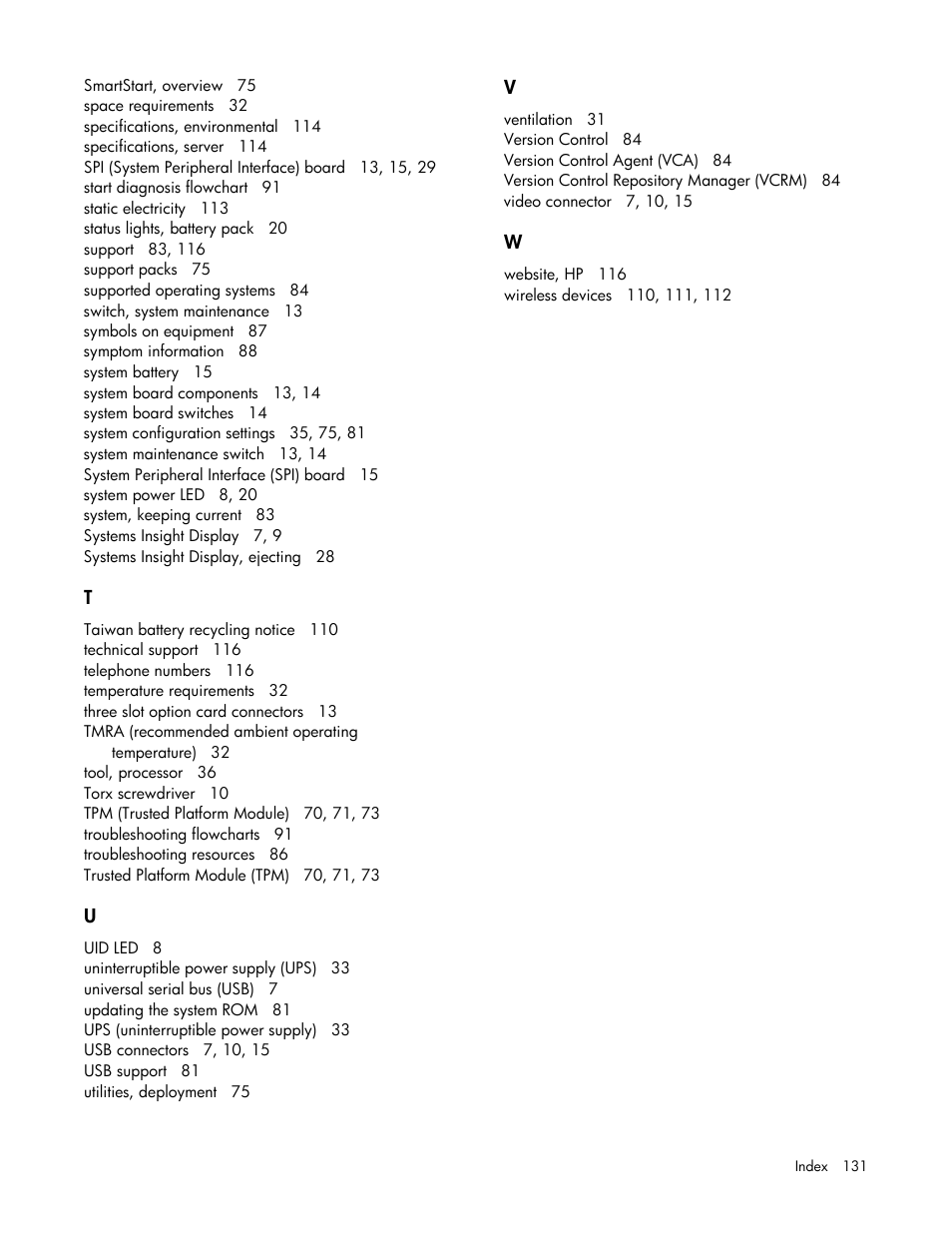 HP ProLiant DL580 G7 Server User Manual | Page 131 / 131
