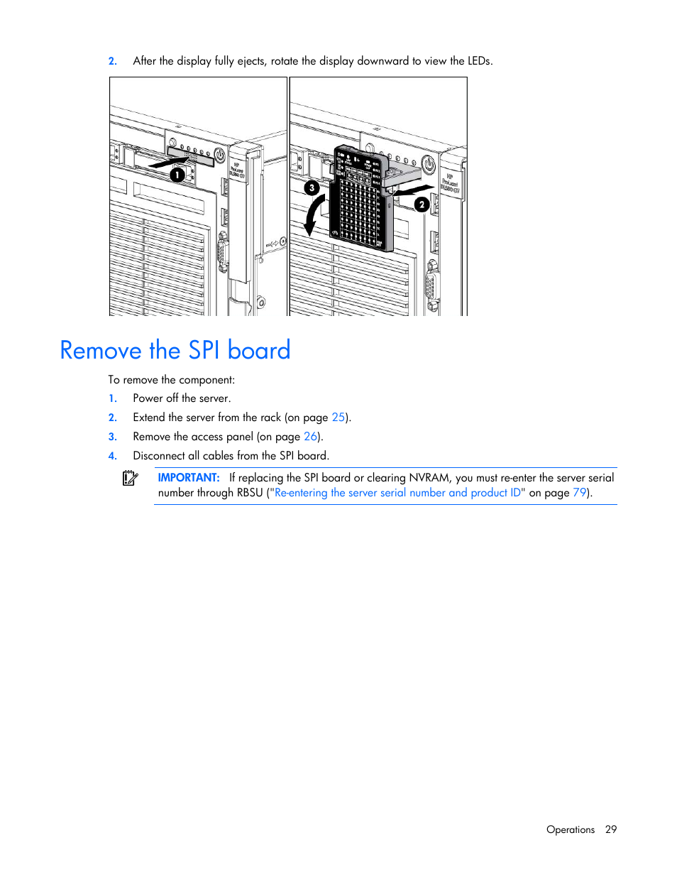 Remove the spi board | HP ProLiant DL580 G7 Server User Manual | Page 29 / 131