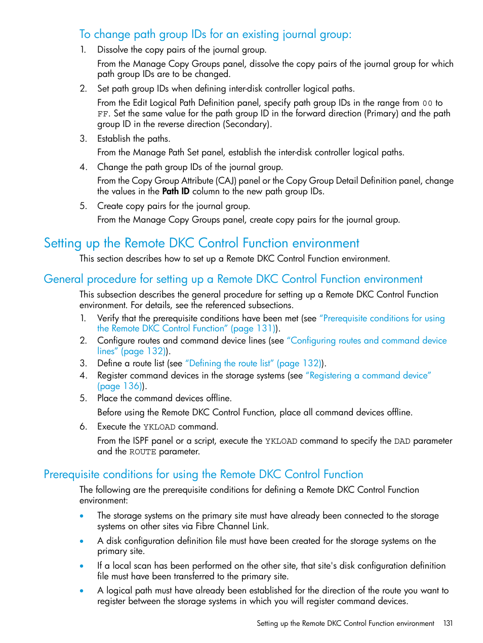 Setting up the remote dkc control function | HP XP Racks User Manual | Page 131 / 764