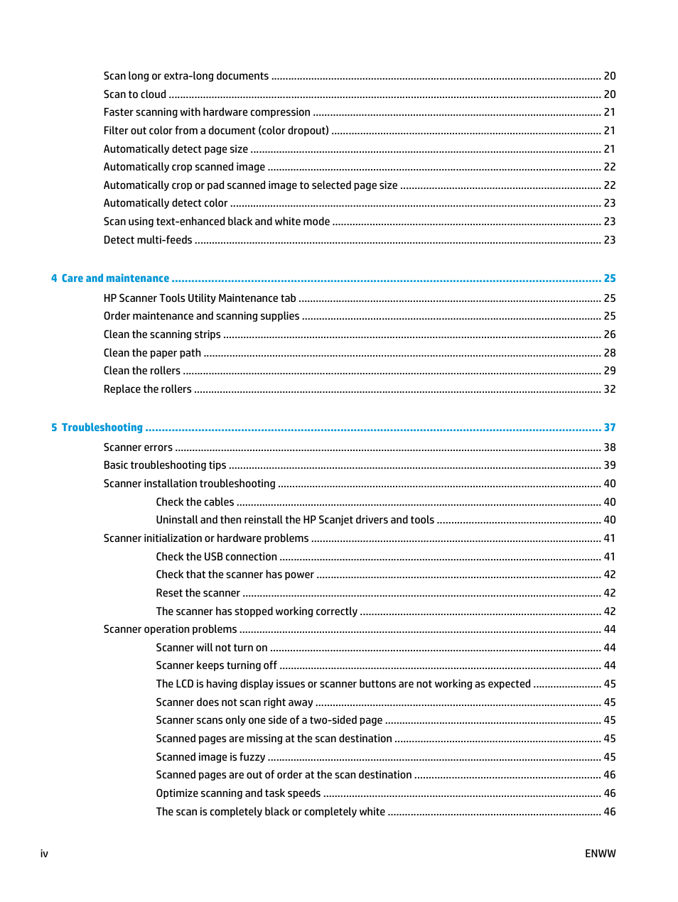 HP Scanjet Enterprise Flow 5000 s2 Sheet-feed Scanner User Manual | Page 4 / 70
