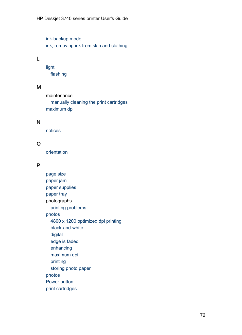 HP Deskjet 3745 Color Inkjet Printer User Manual | Page 72 / 75