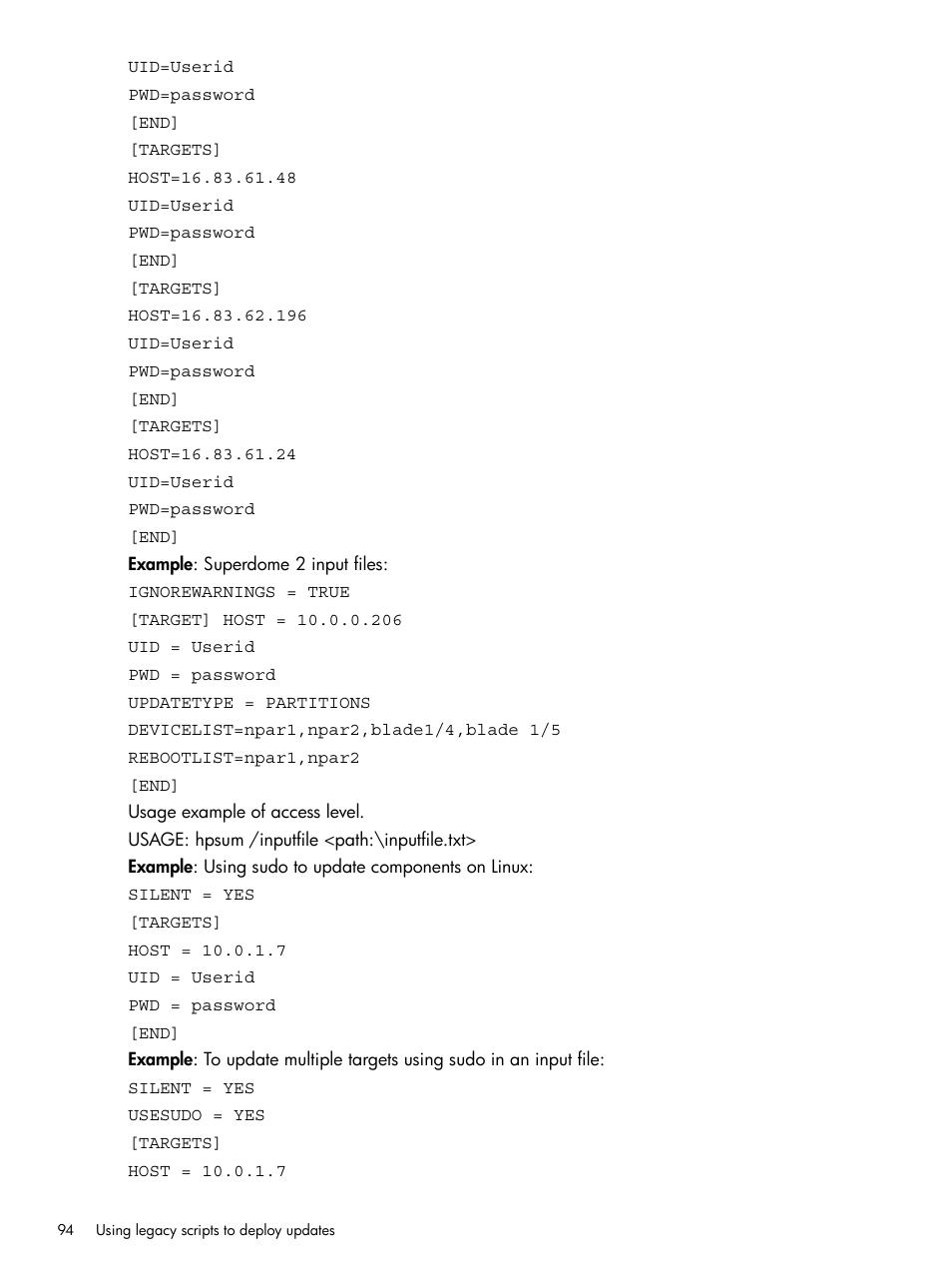 HP Smart Update Manager User Manual | Page 94 / 130