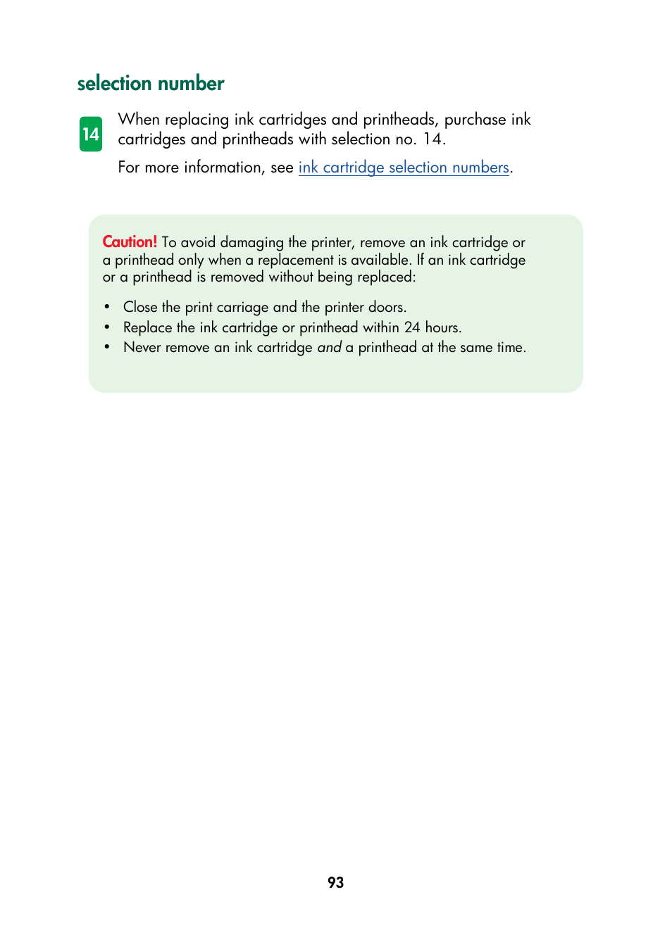 Selection number | HP Color Inkjet cp1160 Printer series User Manual | Page 101 / 216