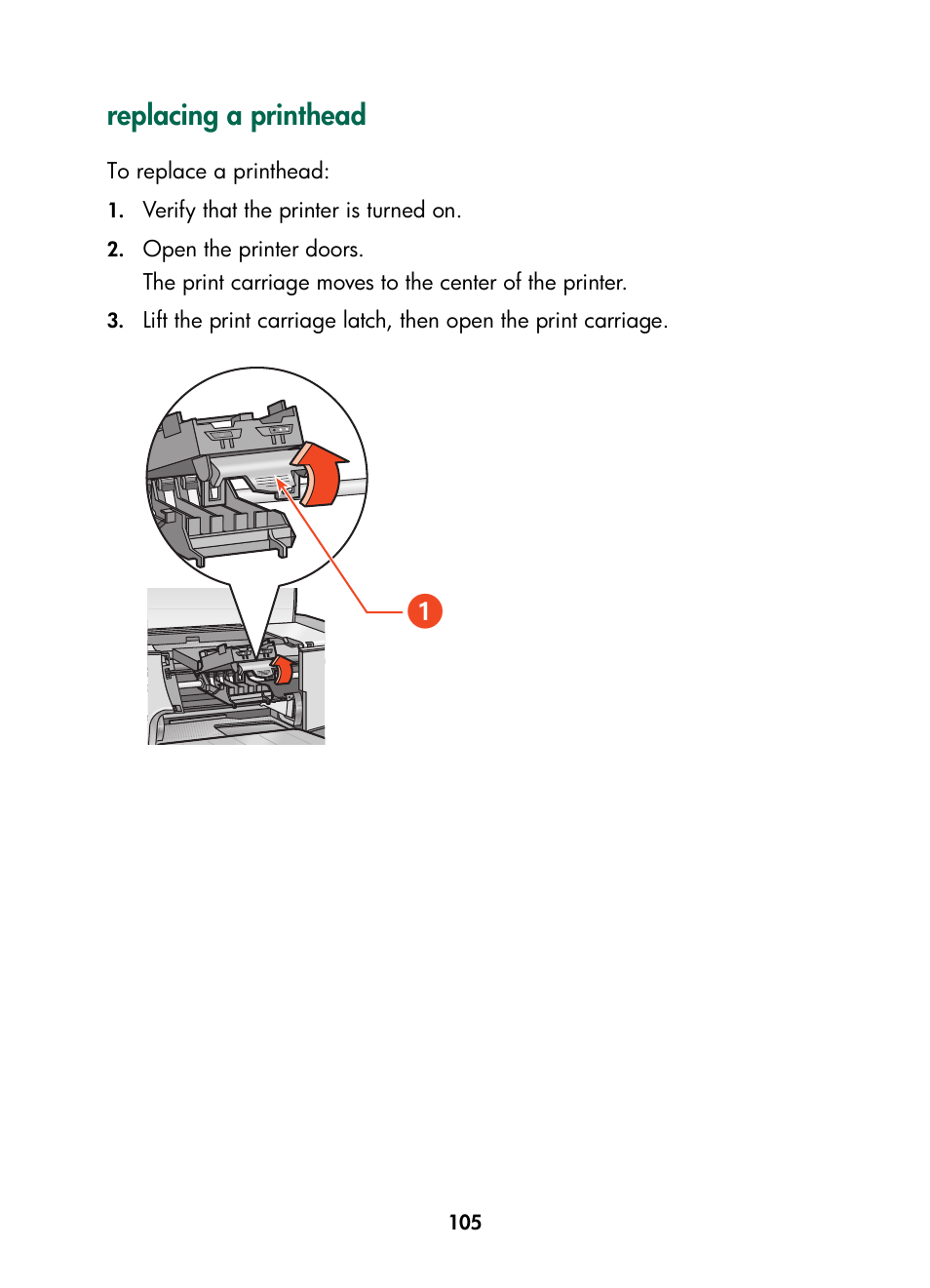 Replacing a printhead | HP Color Inkjet cp1160 Printer series User Manual | Page 113 / 216