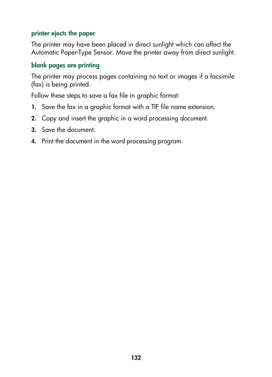 Printer ejects the paper | HP Color Inkjet cp1160 Printer series User Manual | Page 140 / 216