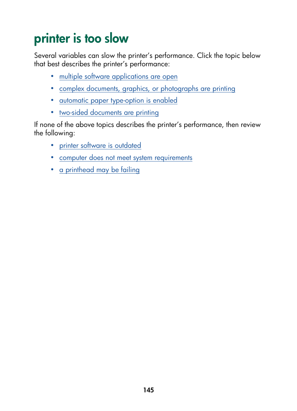 Printer is too slow | HP Color Inkjet cp1160 Printer series User Manual | Page 153 / 216