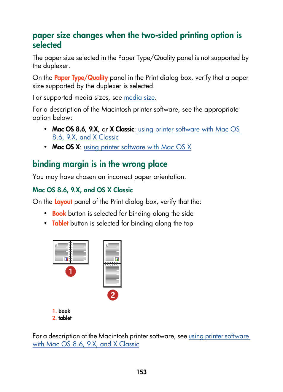 Binding margin is in the wrong place | HP Color Inkjet cp1160 Printer series User Manual | Page 161 / 216