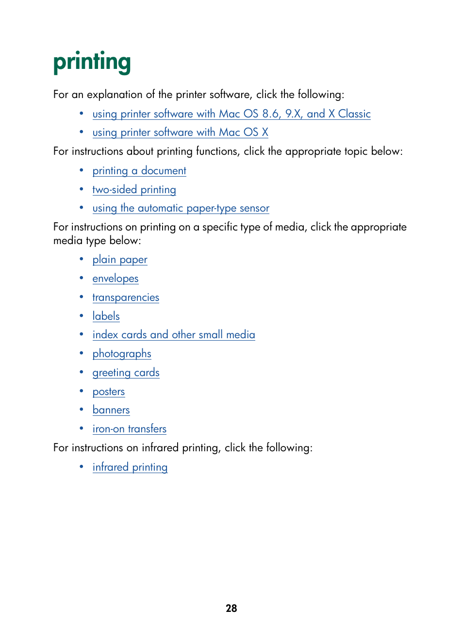 Printing | HP Color Inkjet cp1160 Printer series User Manual | Page 36 / 216