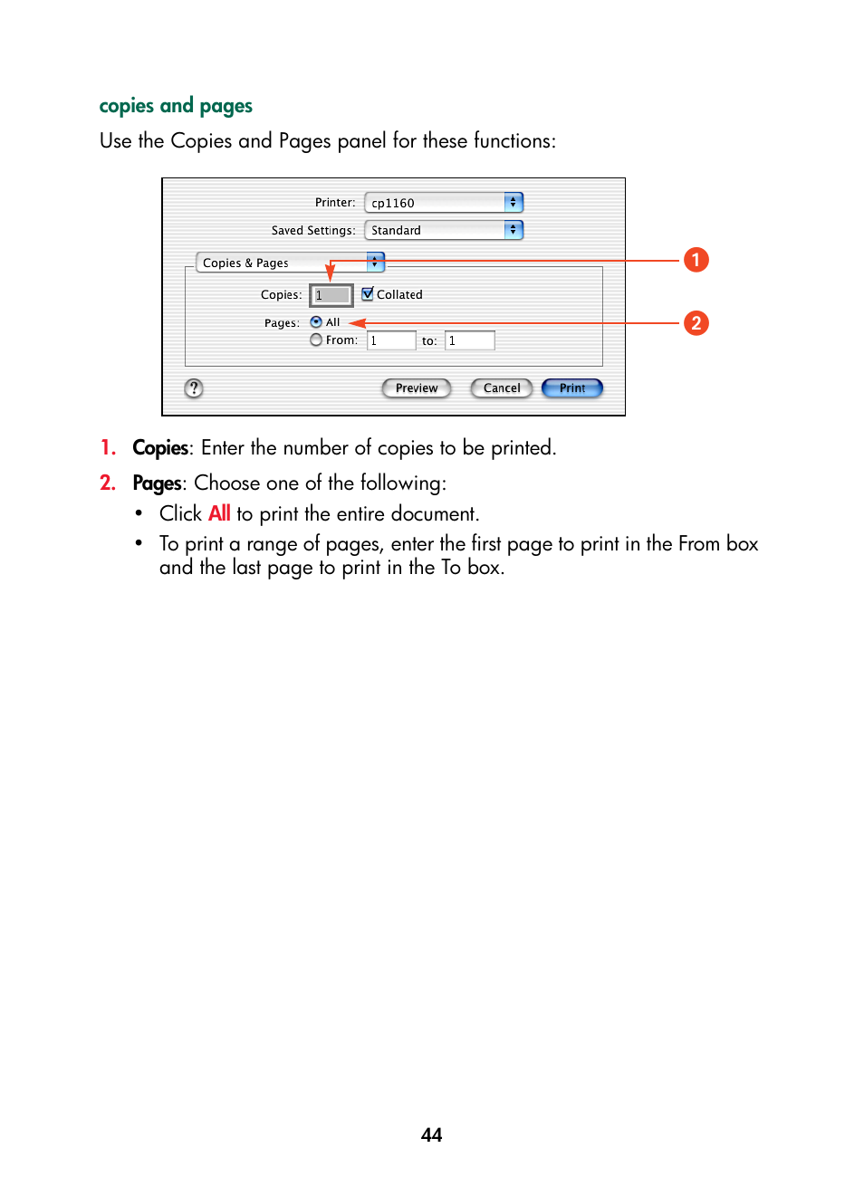 Panels | HP Color Inkjet cp1160 Printer series User Manual | Page 52 / 216
