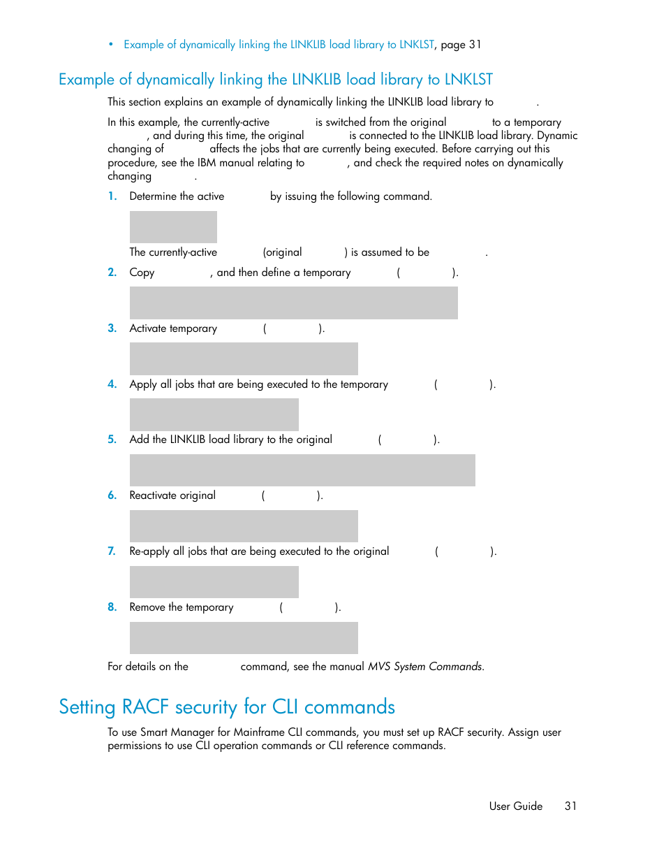 Setting racf security for cli commands | HP XP P9500 Storage User Manual | Page 31 / 240