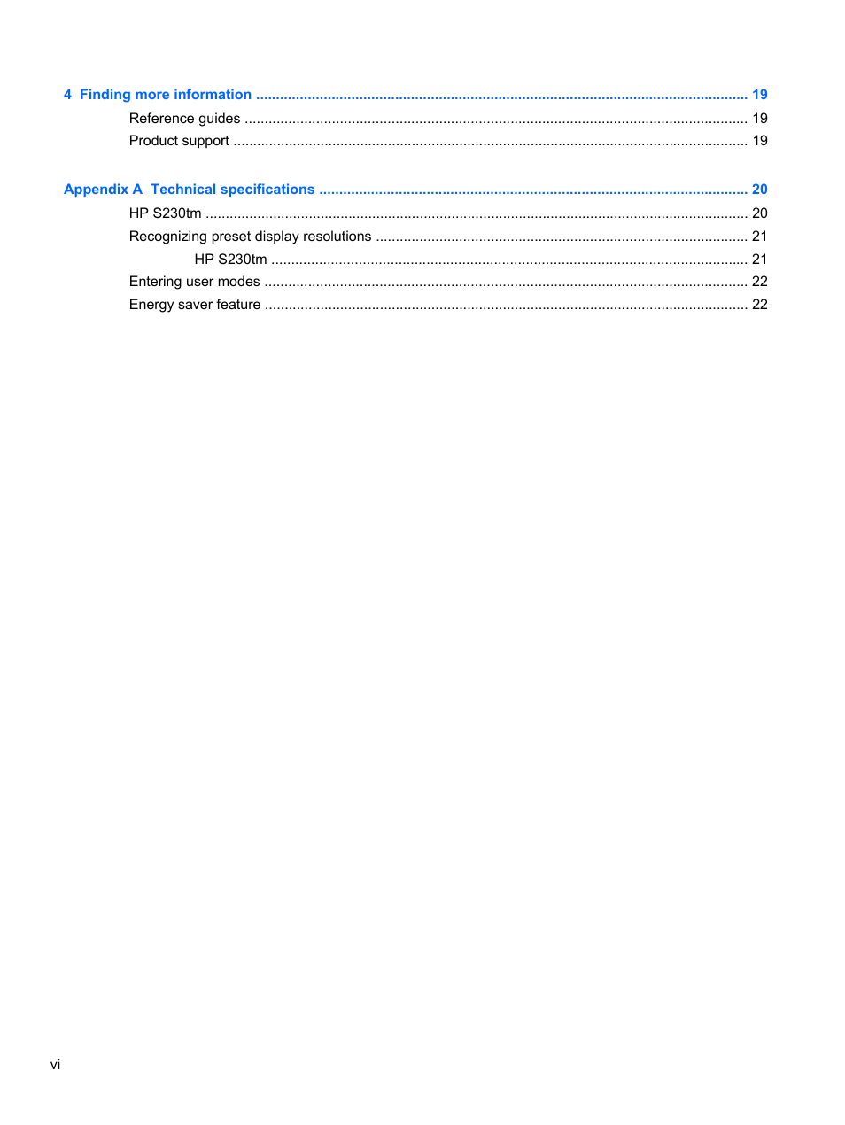 HP EliteDisplay S230tm 23-inch Touch Monitor User Manual | Page 6 / 28