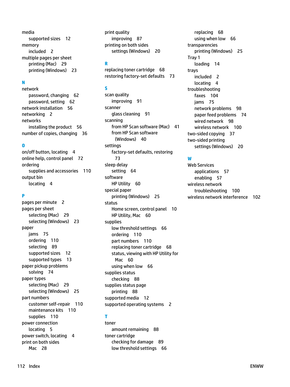HP LaserJet Pro MFP M127fw User Manual | Page 120 / 122