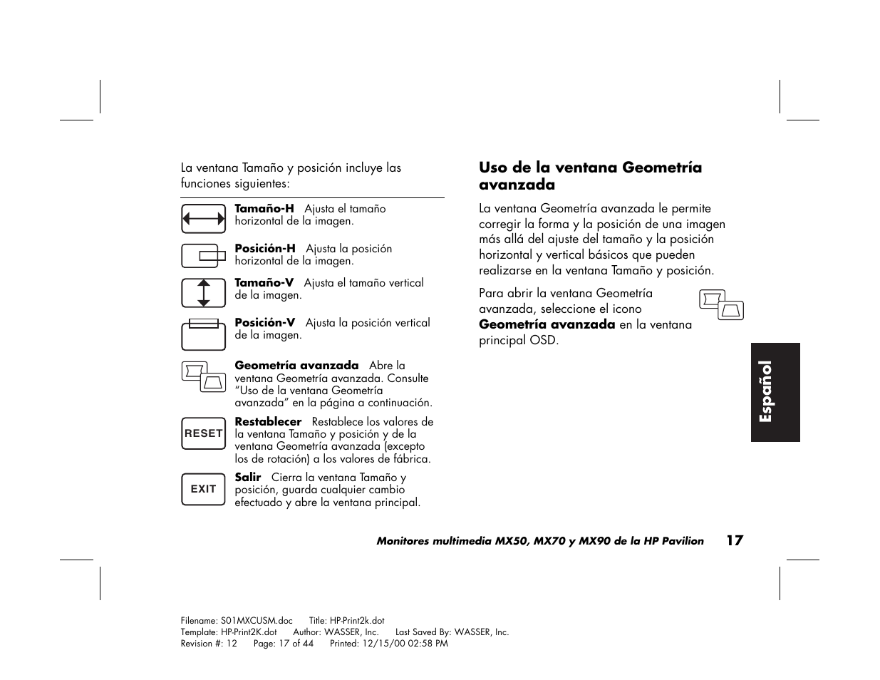 HP Pavilion mx90 19 inch Monitor User Manual | Page 105 / 128