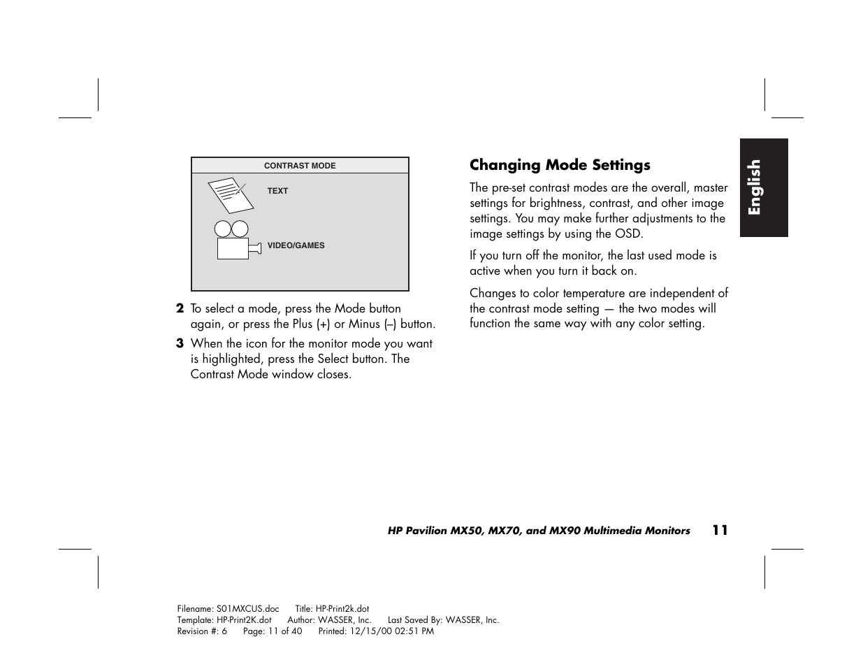 English | HP Pavilion mx90 19 inch Monitor User Manual | Page 15 / 128