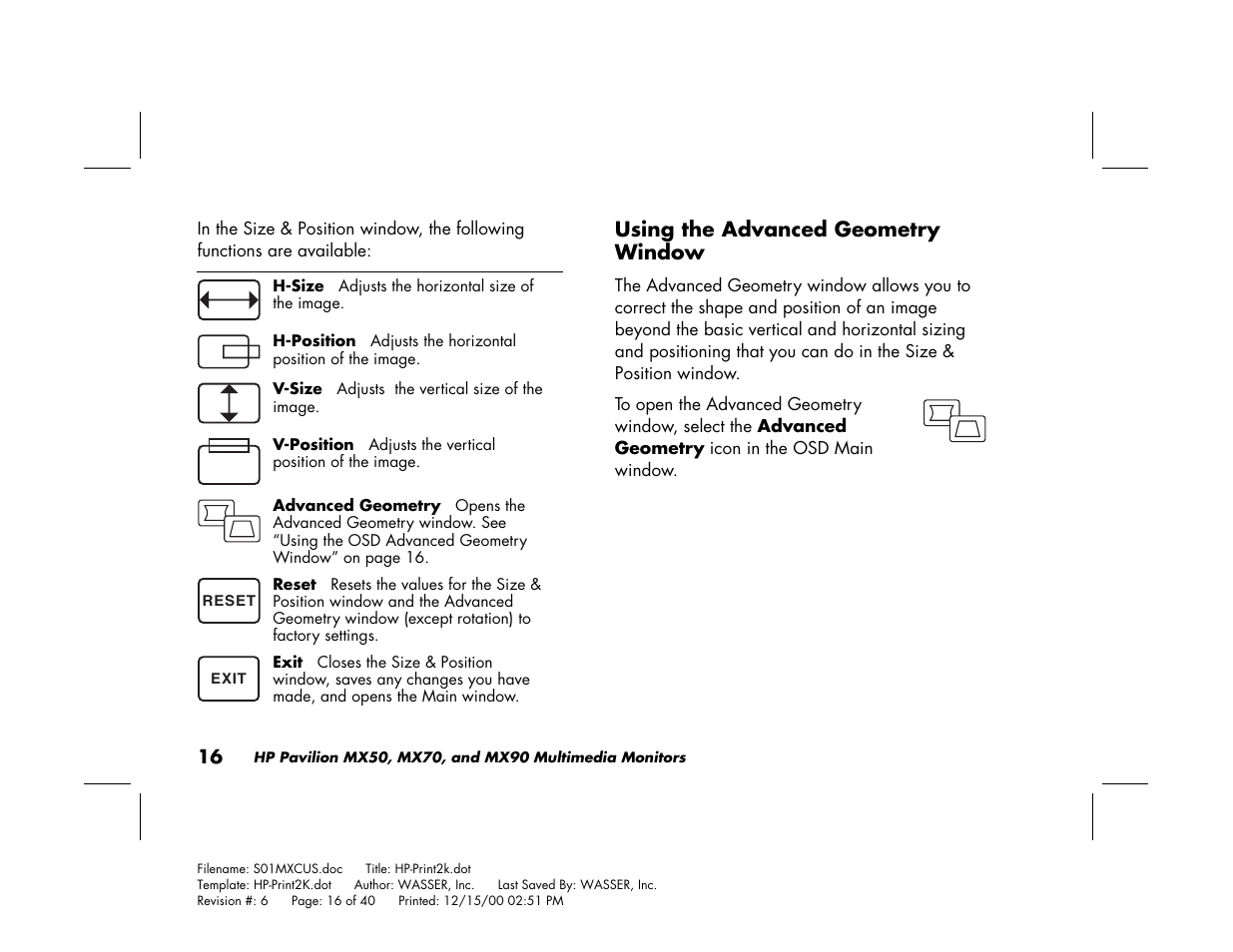 HP Pavilion mx90 19 inch Monitor User Manual | Page 20 / 128