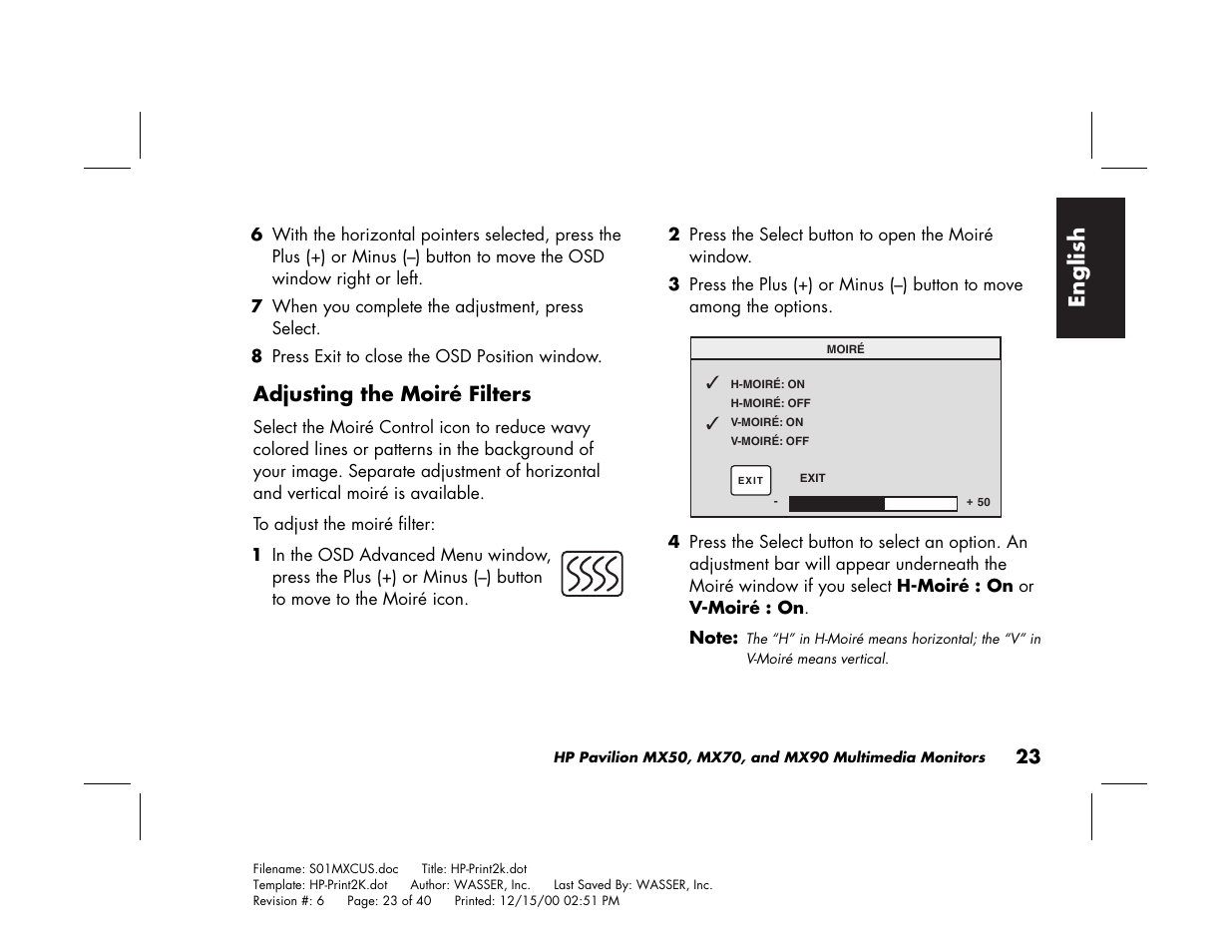 English | HP Pavilion mx90 19 inch Monitor User Manual | Page 27 / 128