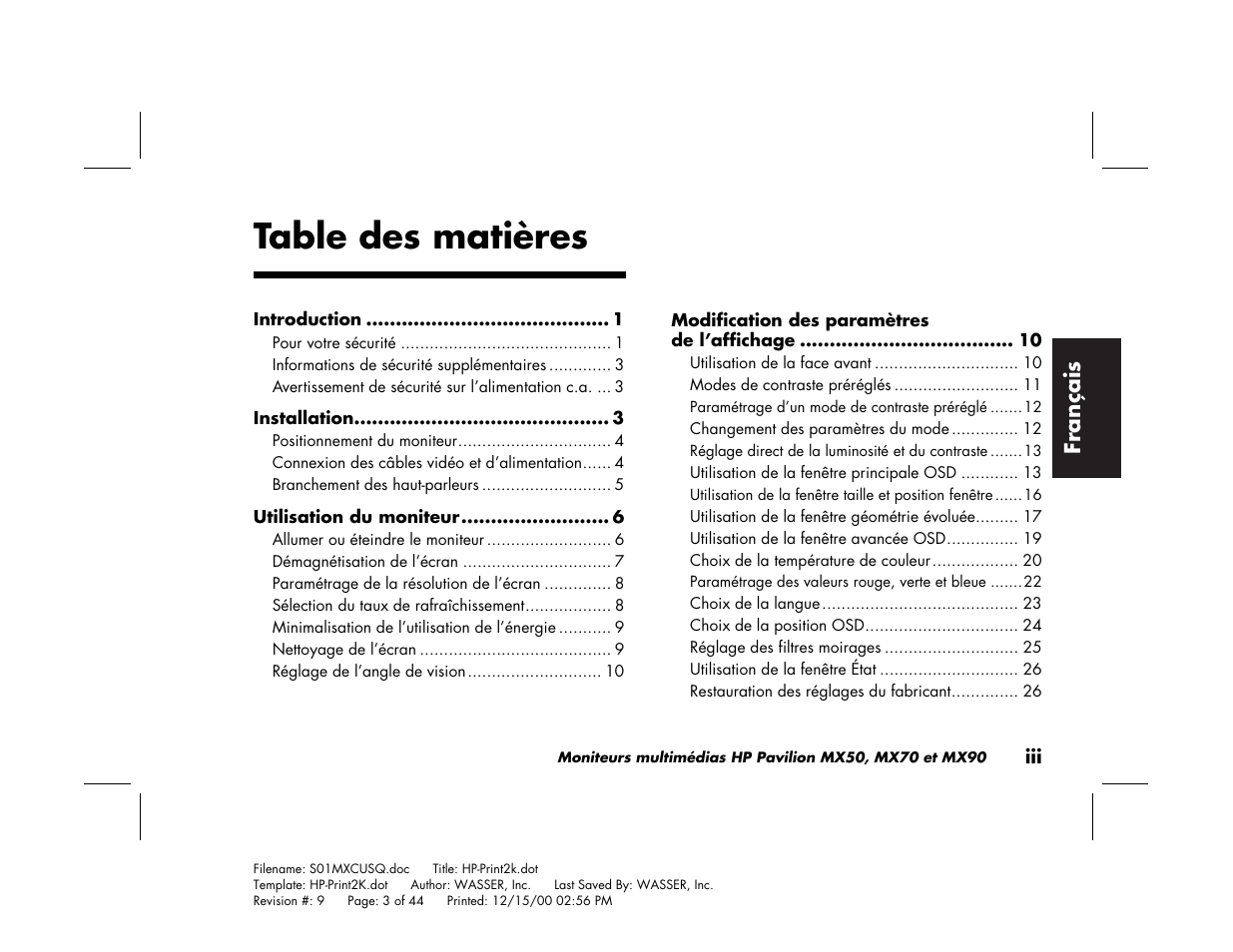 HP Pavilion mx90 19 inch Monitor User Manual | Page 43 / 128