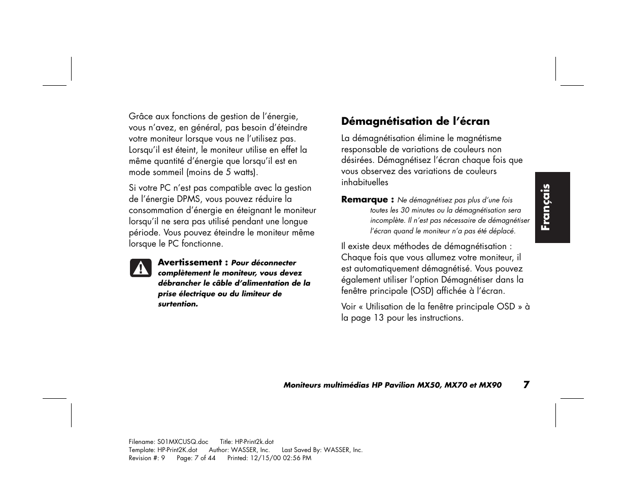 HP Pavilion mx90 19 inch Monitor User Manual | Page 51 / 128