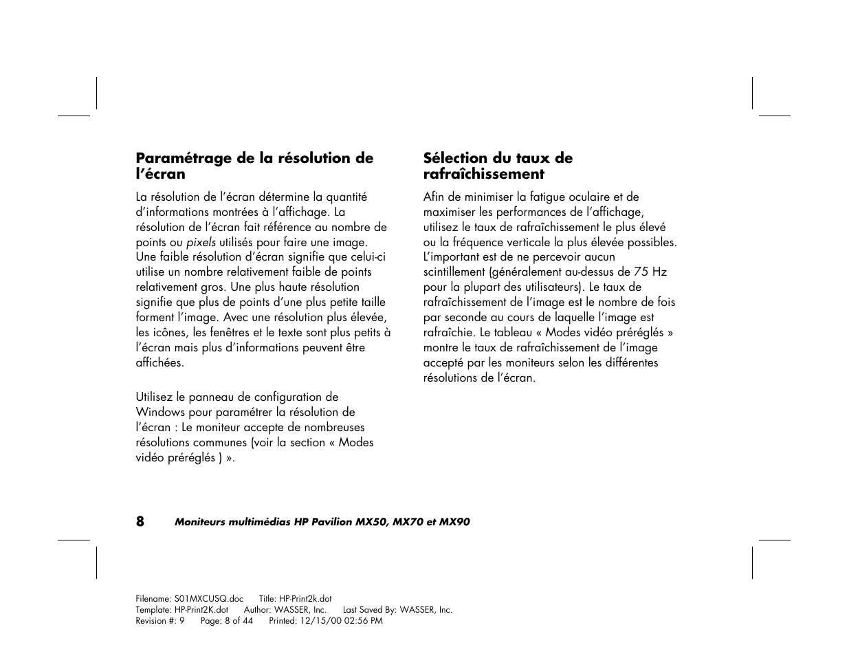 HP Pavilion mx90 19 inch Monitor User Manual | Page 52 / 128