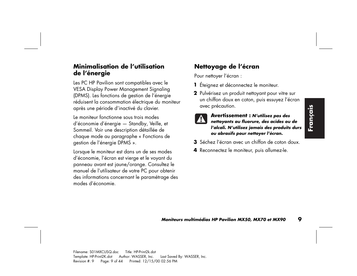 HP Pavilion mx90 19 inch Monitor User Manual | Page 53 / 128