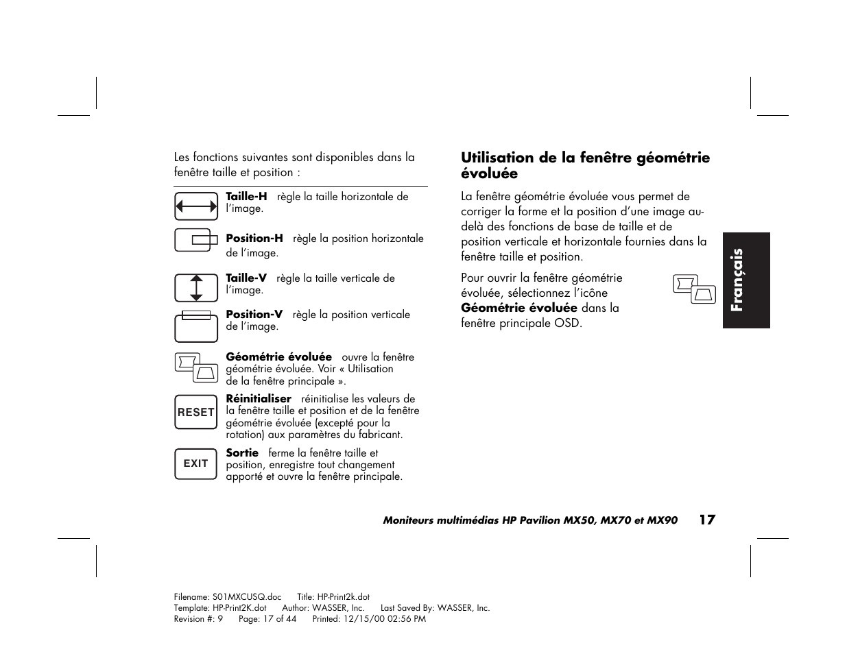 HP Pavilion mx90 19 inch Monitor User Manual | Page 61 / 128