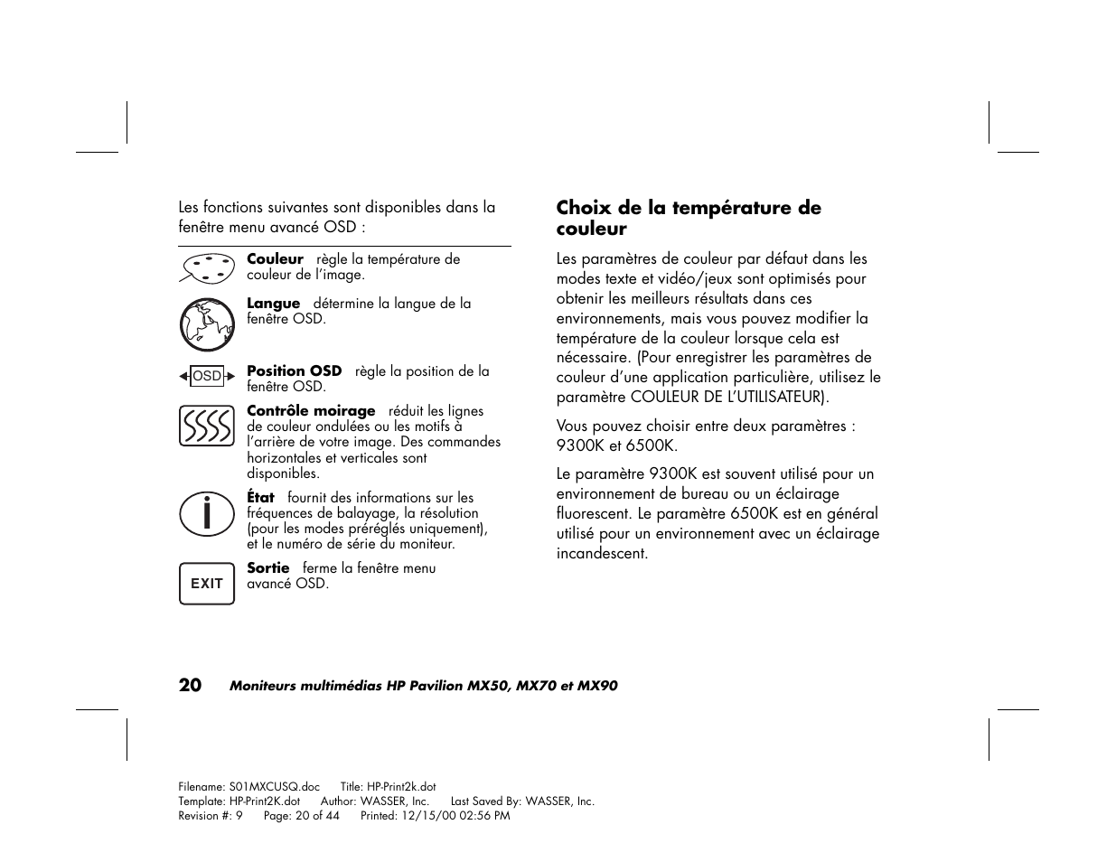 HP Pavilion mx90 19 inch Monitor User Manual | Page 64 / 128