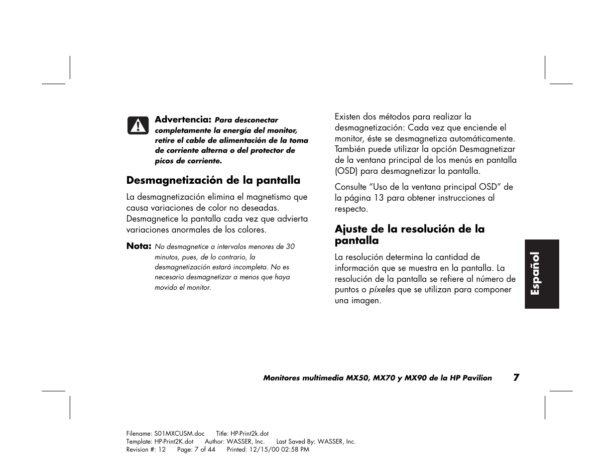 HP Pavilion mx90 19 inch Monitor User Manual | Page 95 / 128