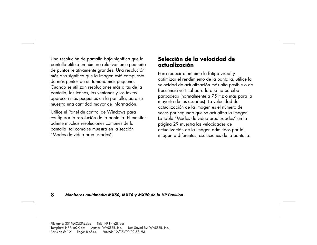 HP Pavilion mx90 19 inch Monitor User Manual | Page 96 / 128