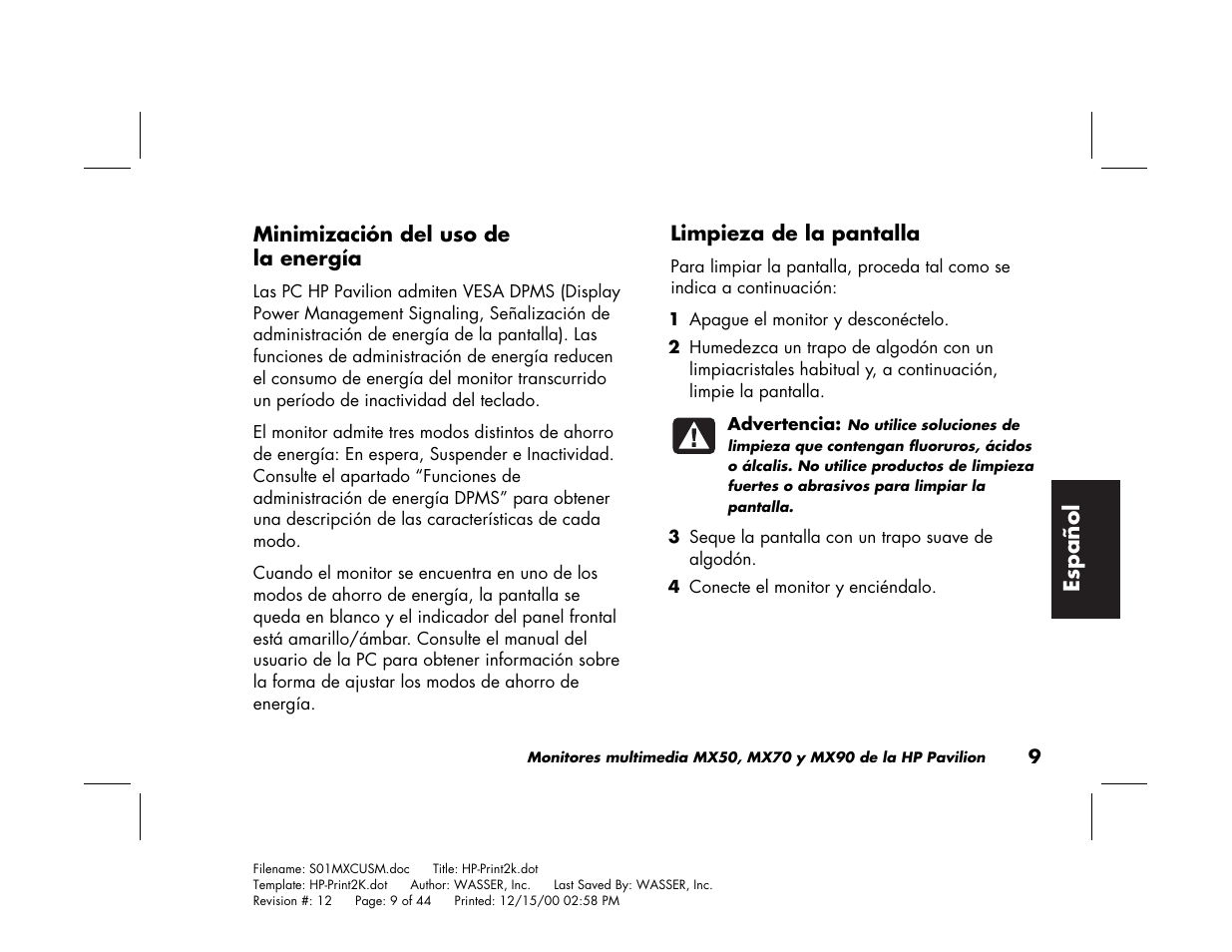 HP Pavilion mx90 19 inch Monitor User Manual | Page 97 / 128