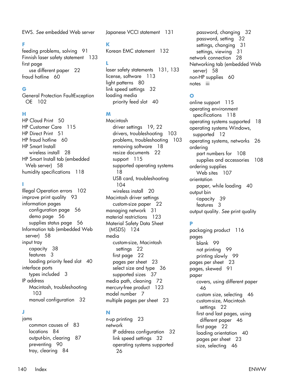 HP LASERJET PRO P1102w User Manual | Page 154 / 158
