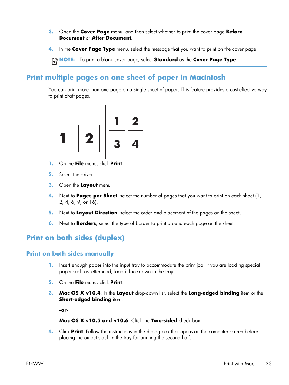 Print on both sides (duplex), Print on both sides manually | HP LASERJET PRO P1102w User Manual | Page 37 / 158