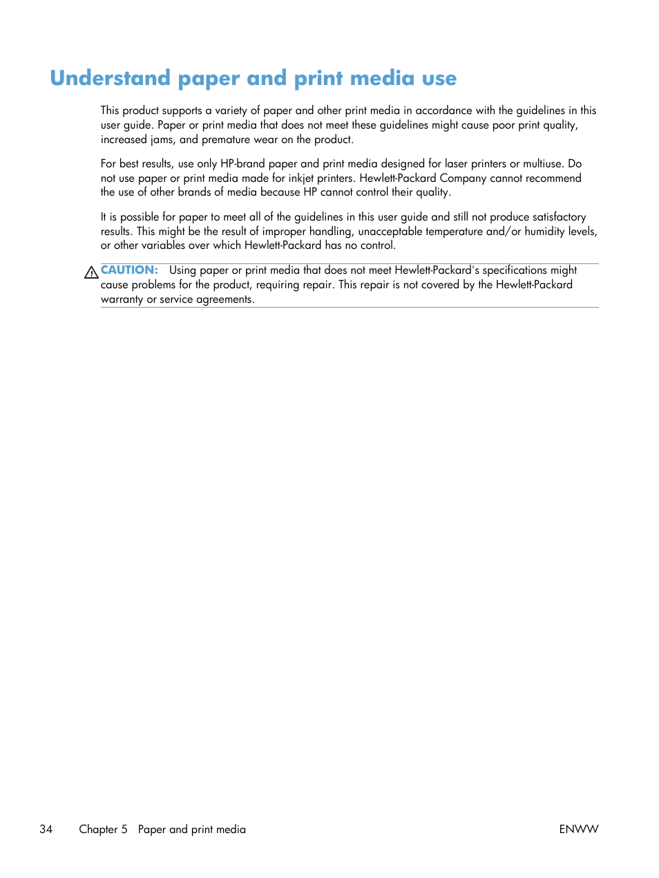 Understand paper and print media use | HP LASERJET PRO P1102w User Manual | Page 48 / 158