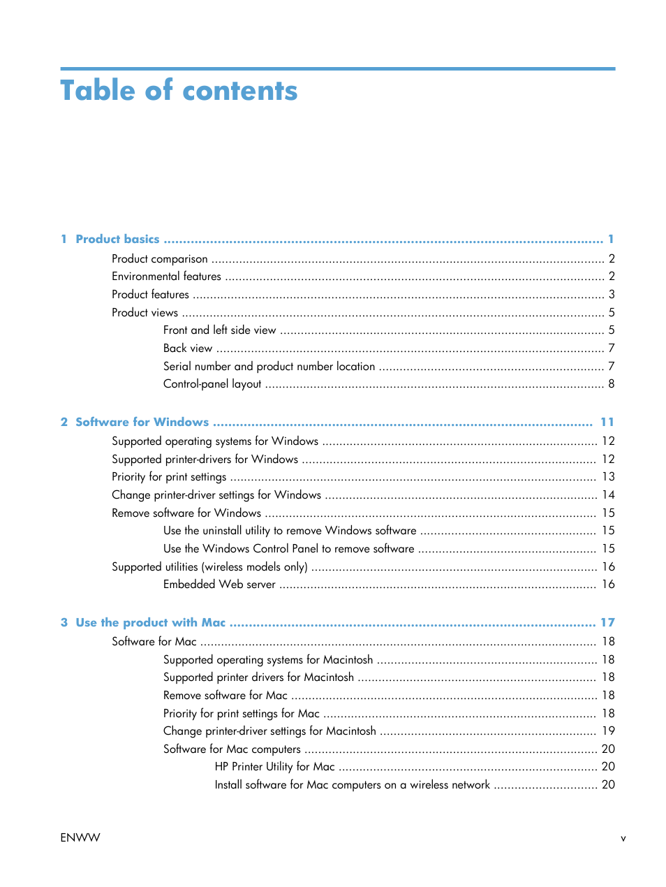 HP LASERJET PRO P1102w User Manual | Page 7 / 158