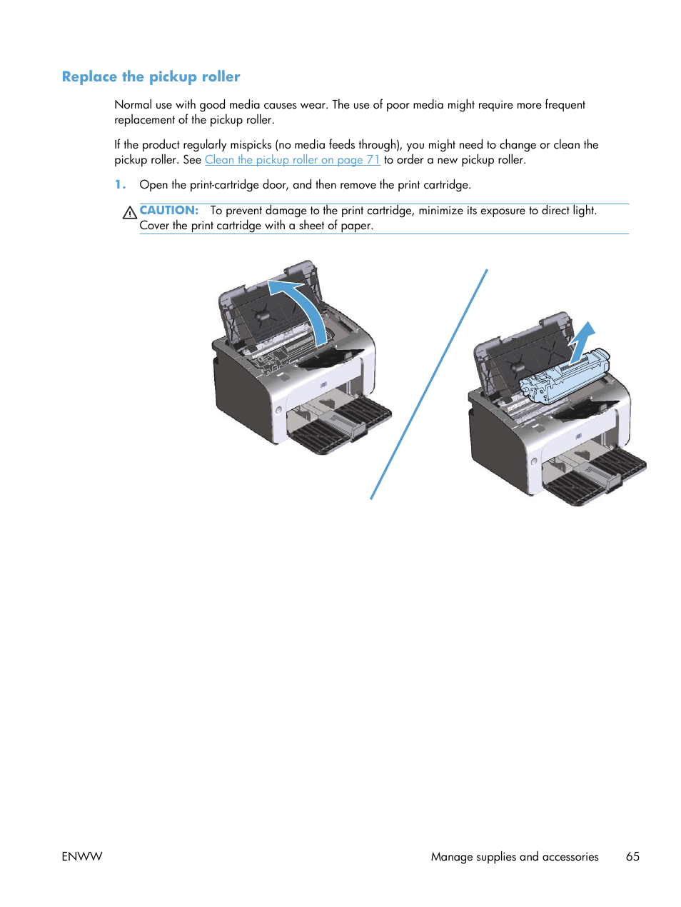 Replace the pickup roller | HP LASERJET PRO P1102w User Manual | Page 79 / 158