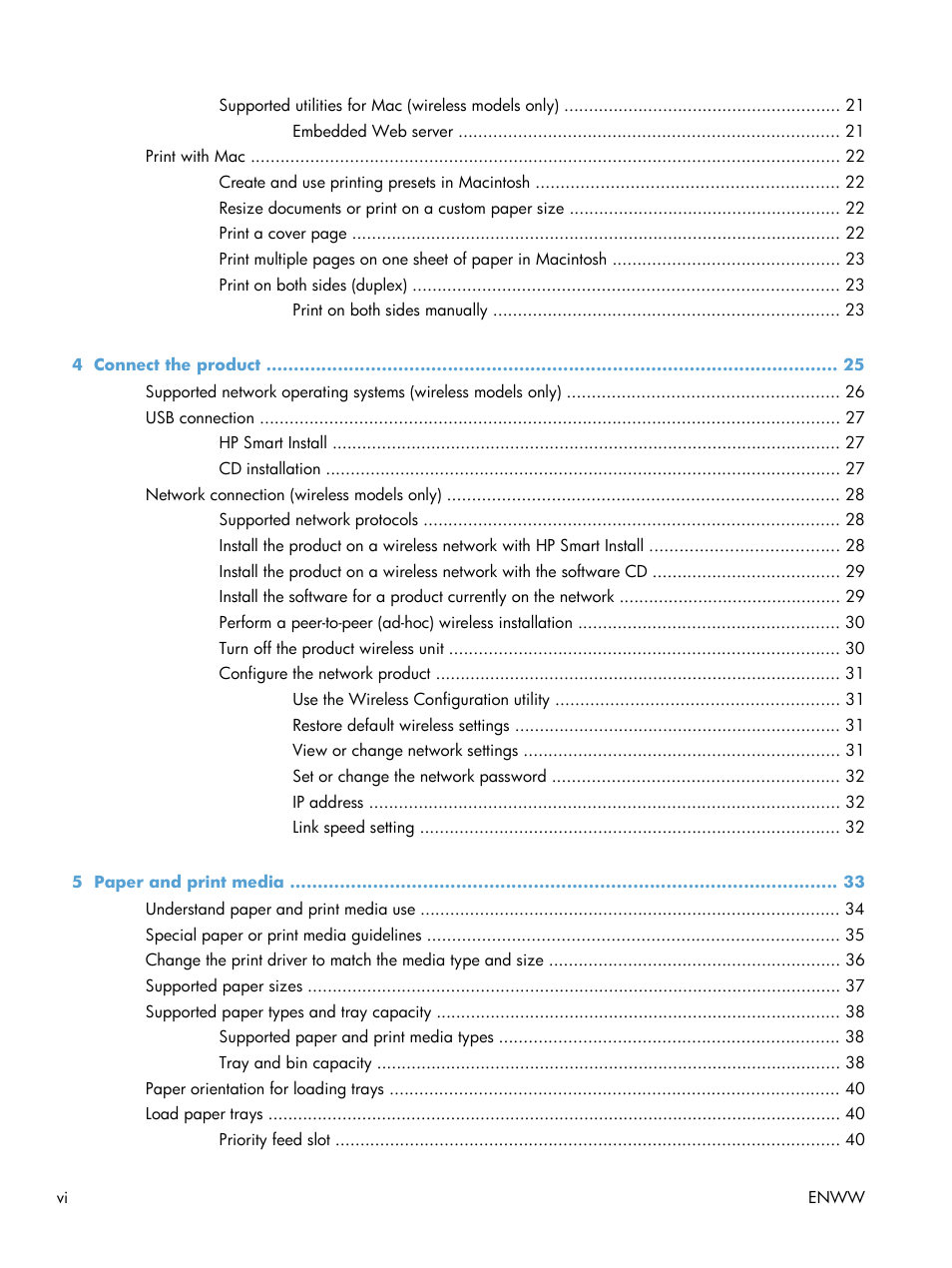 HP LASERJET PRO P1102w User Manual | Page 8 / 158