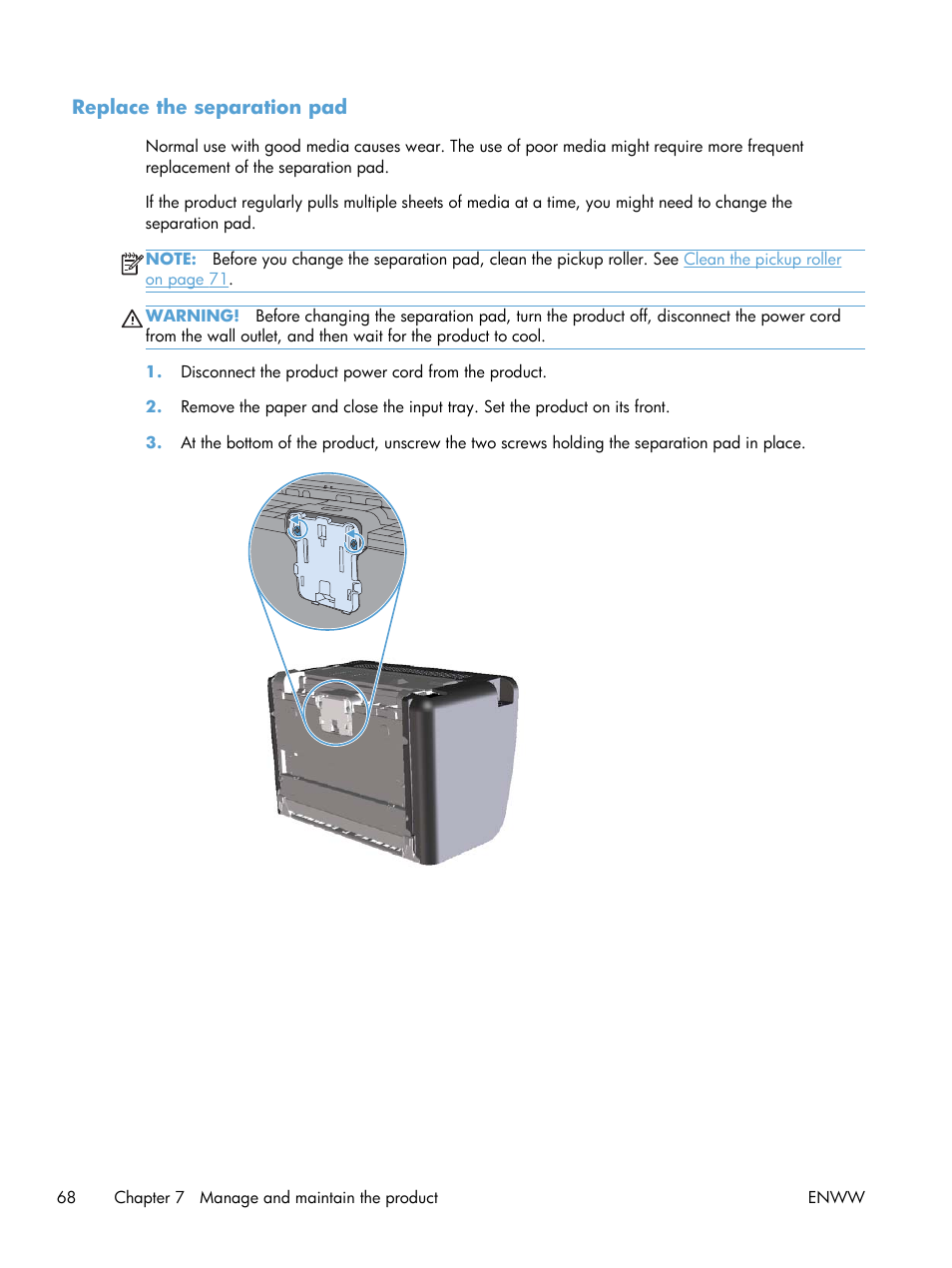 Replace the separation pad | HP LASERJET PRO P1102w User Manual | Page 82 / 158
