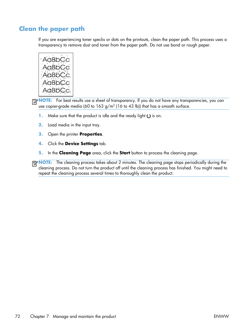 Clean the paper path | HP LASERJET PRO P1102w User Manual | Page 86 / 158