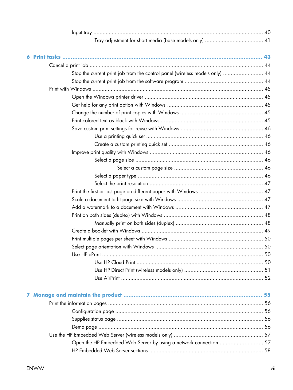 HP LASERJET PRO P1102w User Manual | Page 9 / 158