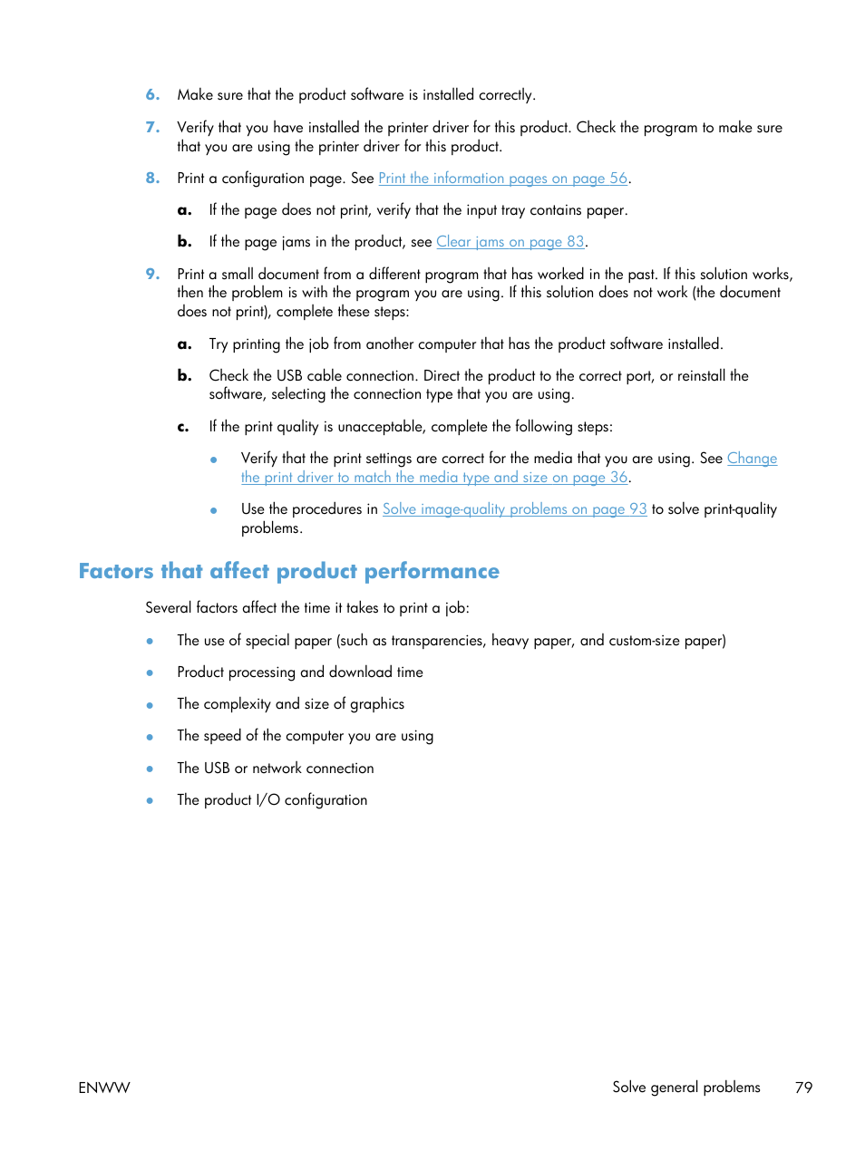 Factors that affect product performance | HP LASERJET PRO P1102w User Manual | Page 93 / 158