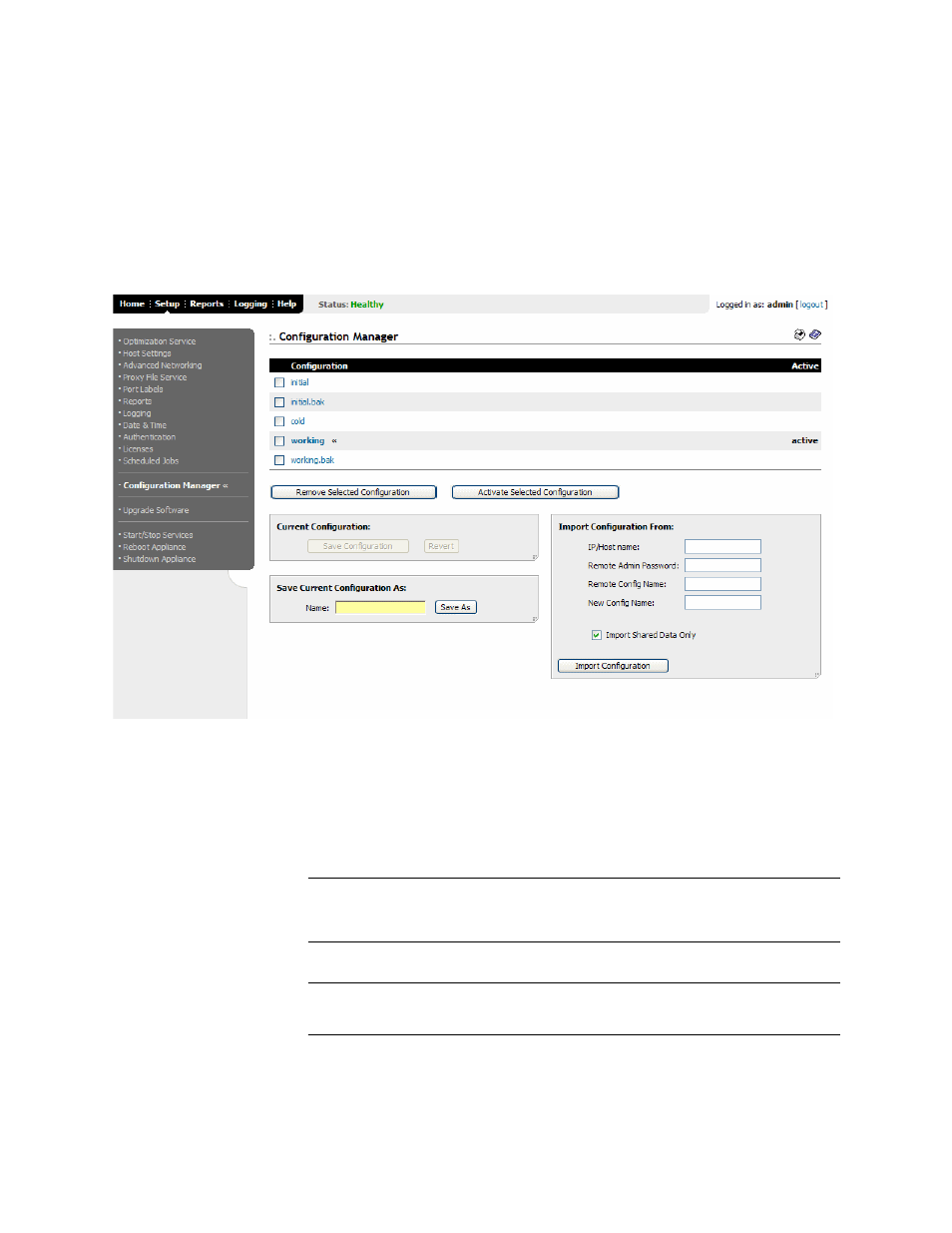 Activating configurations | HP StorageWorks Enterprise File Services WAN Accelerator User Manual | Page 124 / 194