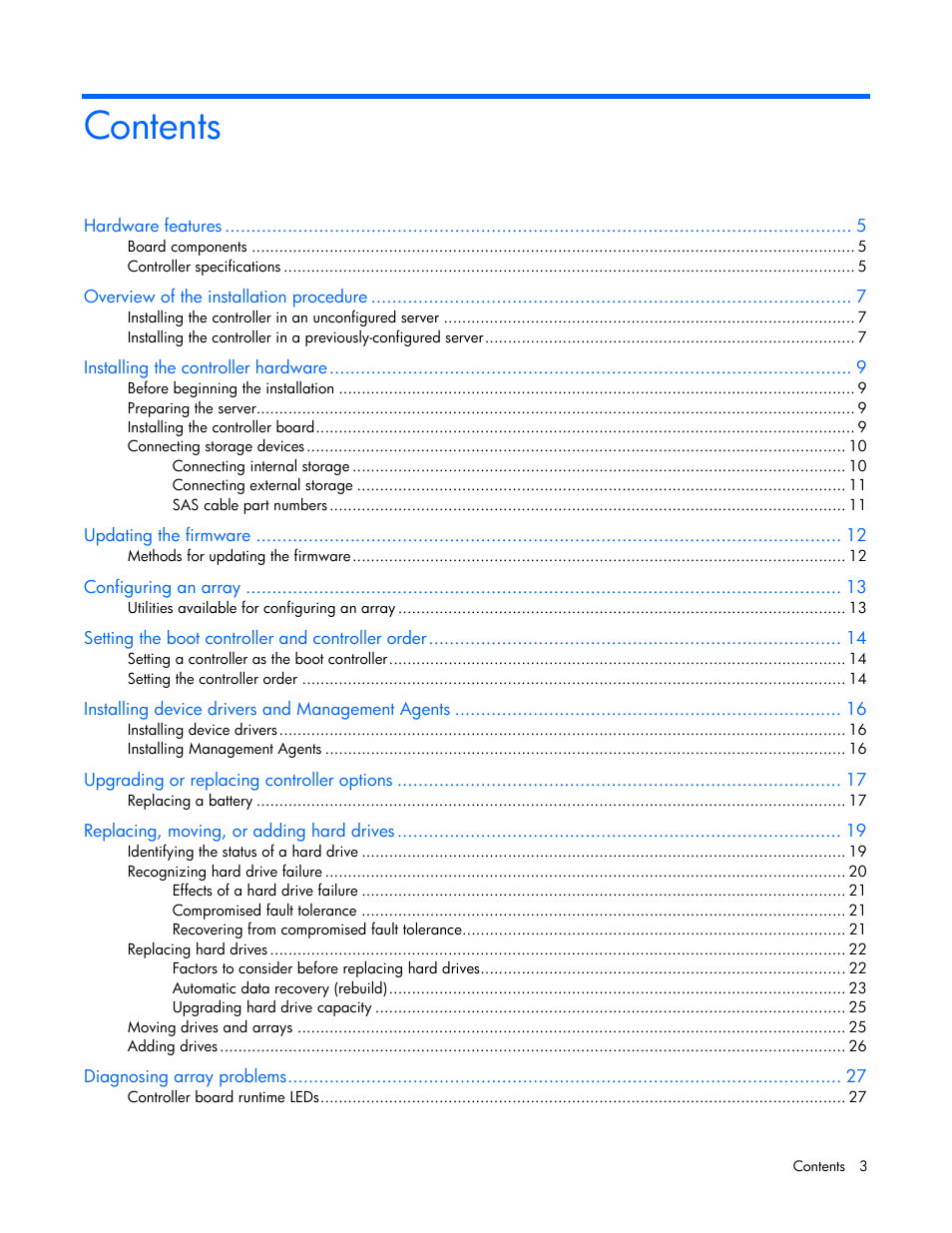 HP Smart Array P600-Controller User Manual | Page 3 / 38