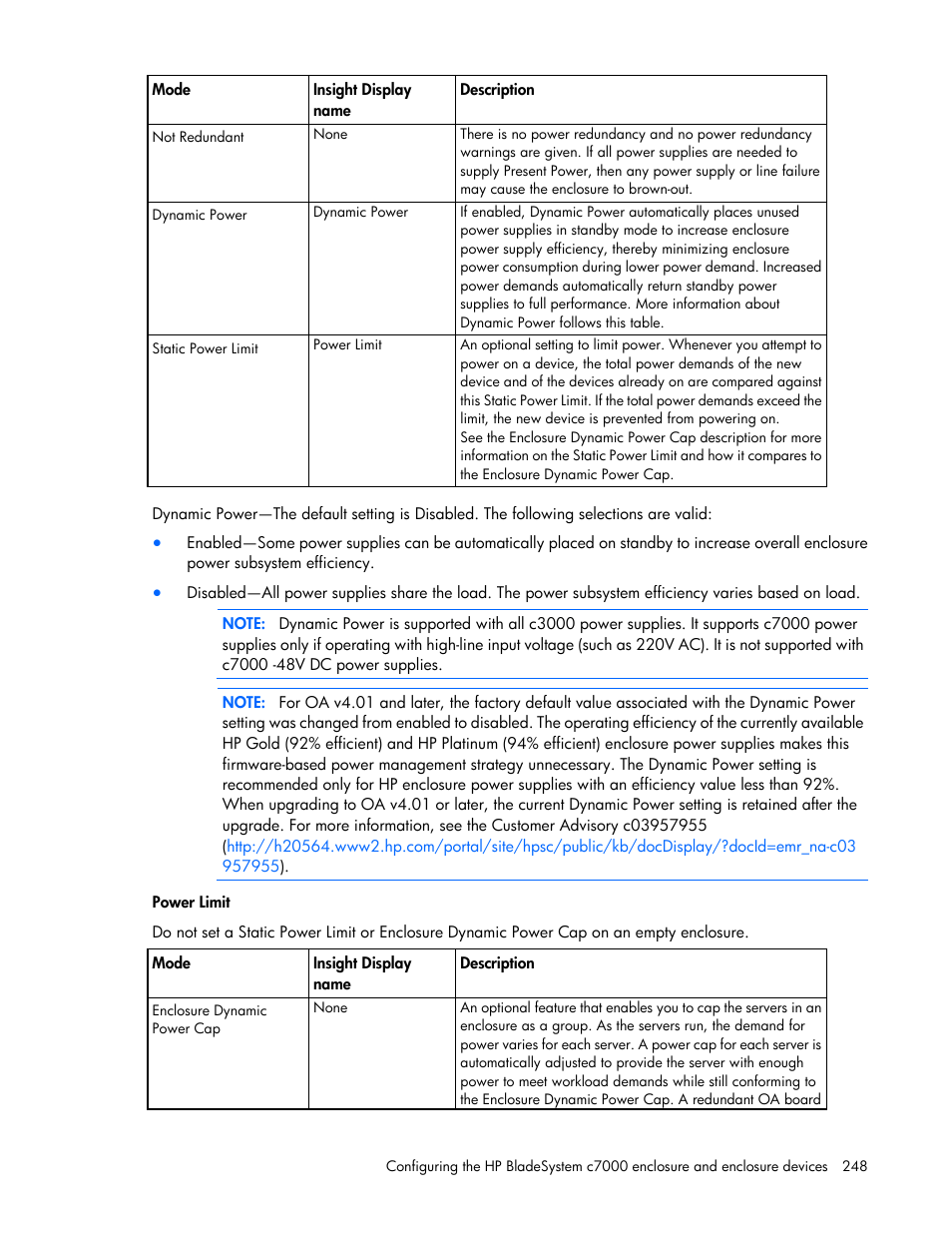 HP Onboard Administrator User Manual | Page 248 / 347