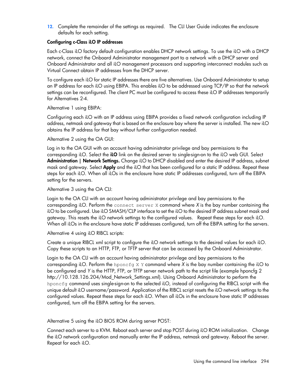 HP Onboard Administrator User Manual | Page 294 / 347