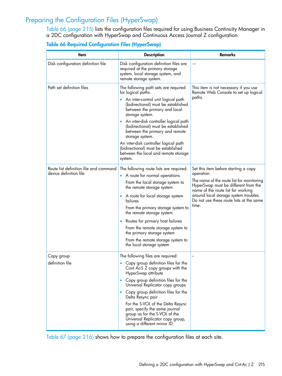 Preparing the configuration files (hyperswap) | HP XP P9500 Storage User Manual | Page 215 / 773