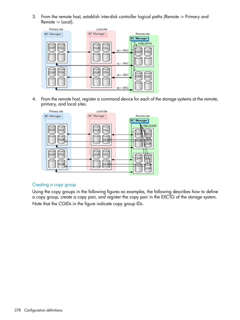 Creating a copy group | HP XP P9500 Storage User Manual | Page 278 / 773