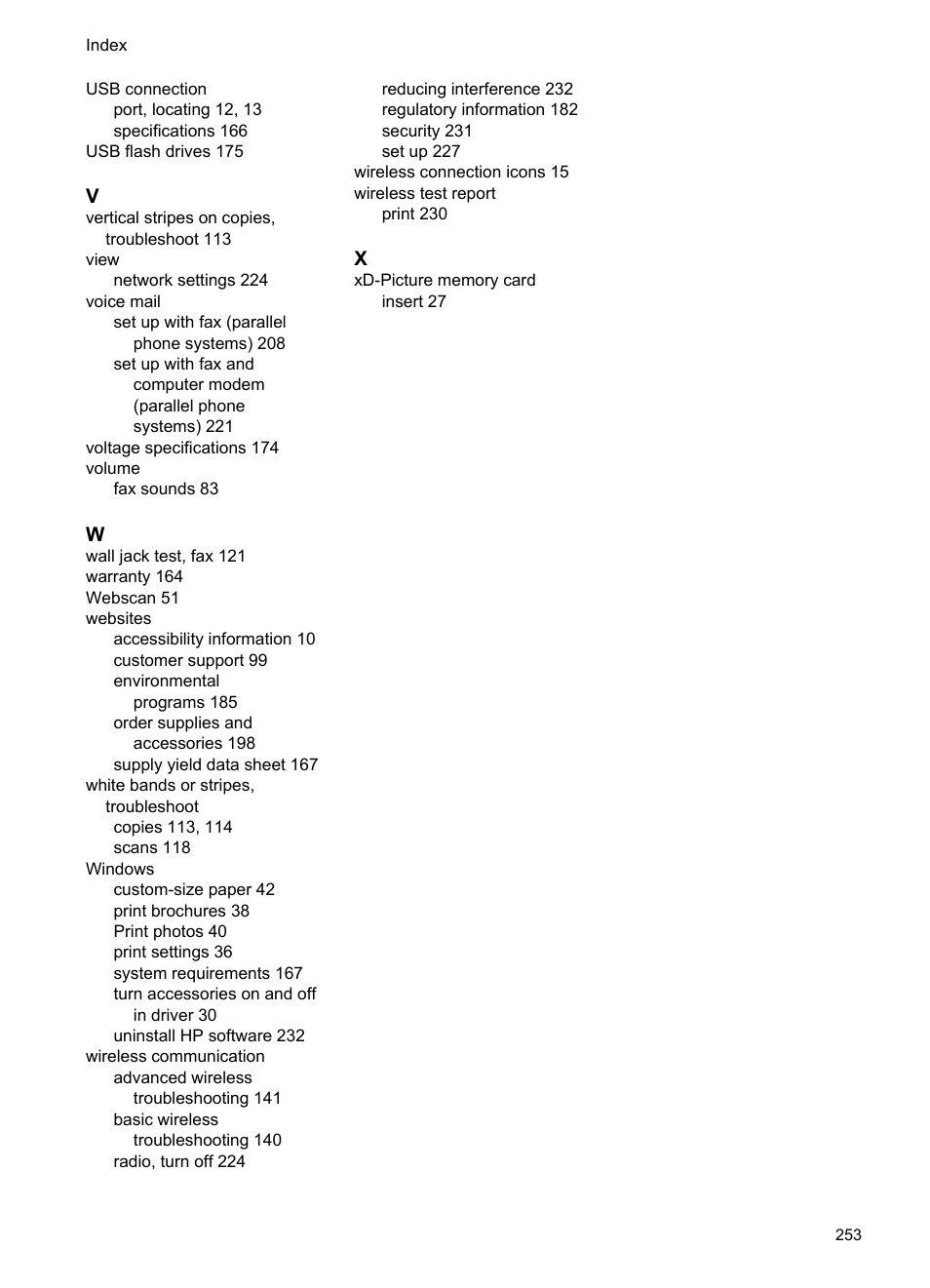 HP Officejet Pro 276dw Multifunction Printer series User Manual | Page 257 / 260