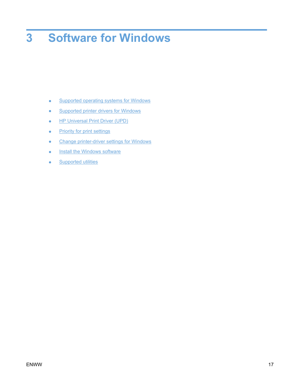 Software for windows, 3 software for windows, 3software for windows | HP Color LaserJet Professional CP5225 Printer series User Manual | Page 29 / 168