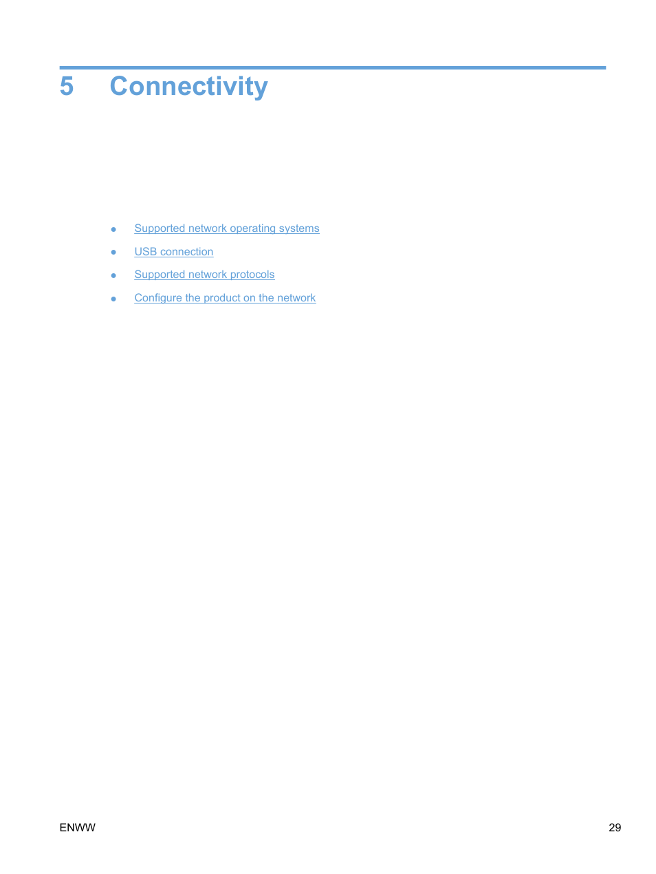 Connectivity, 5 connectivity, 5connectivity | HP Color LaserJet Professional CP5225 Printer series User Manual | Page 41 / 168